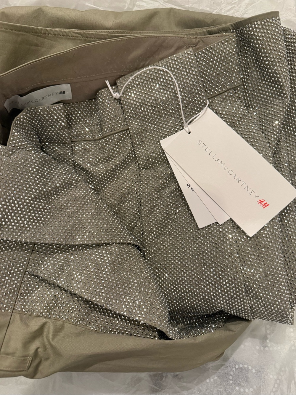 Stella McCartney Sparkle Embellished Barrel Leg Pants - Picture 4 of 5